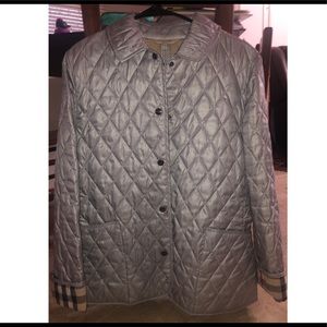 Burberry Grey/Silver Plaid Coat